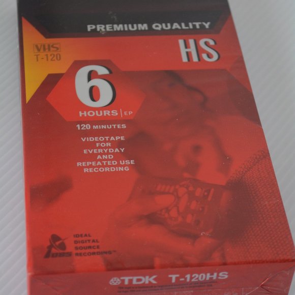 TDK T-120 HS Premium Quality 6 hours VHS blank Recording video cassette tape NEW - Picture 4 of 4